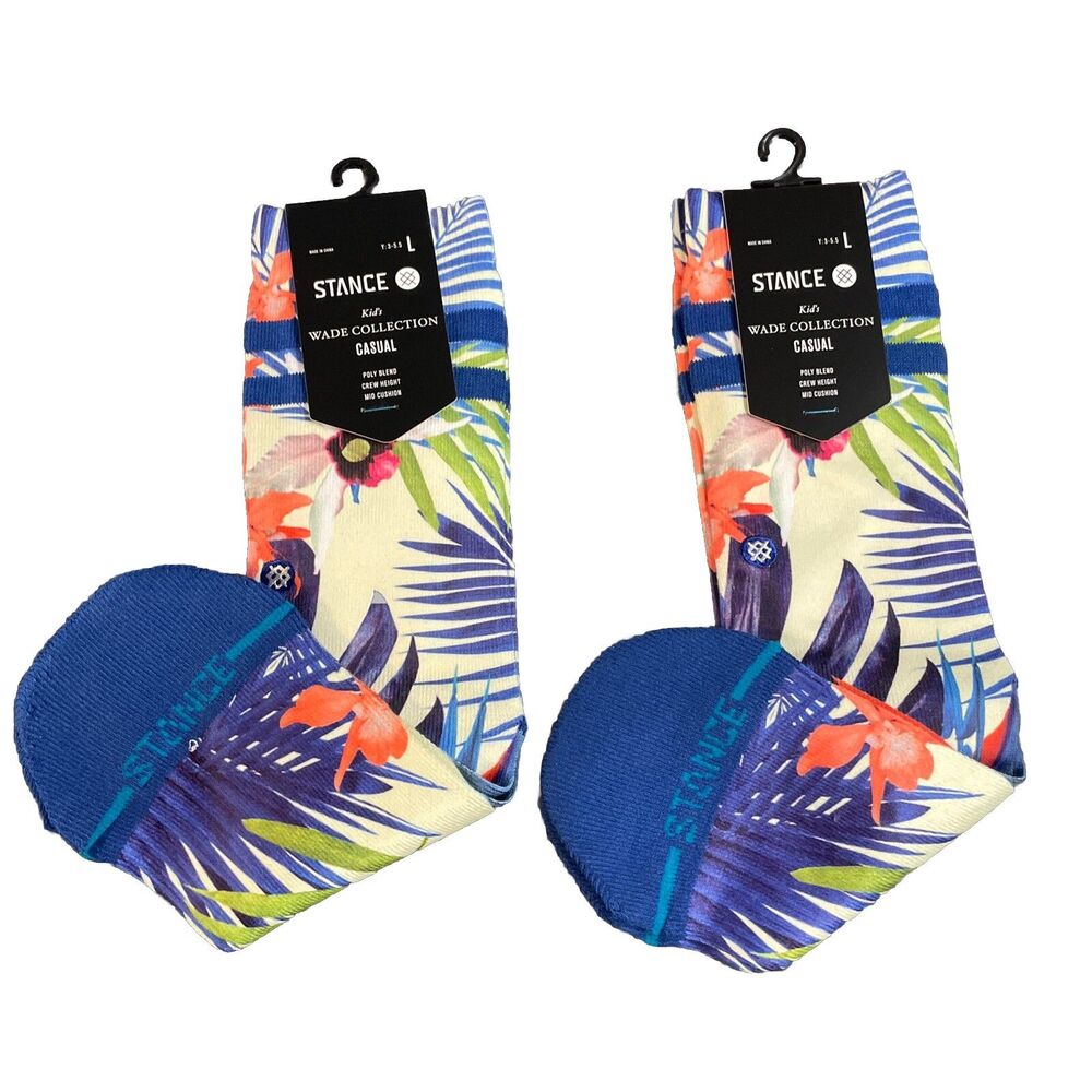 Stance Kids Casual Sock 2 Pairs Sz YL 3 - 5.5 Dwayne Wade's Collection